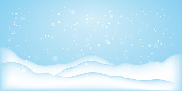 Fondo azul de invierno. Paisaje invernal con espacio de copia, escena de nieve para la temporada fría.Plantilla vectorial