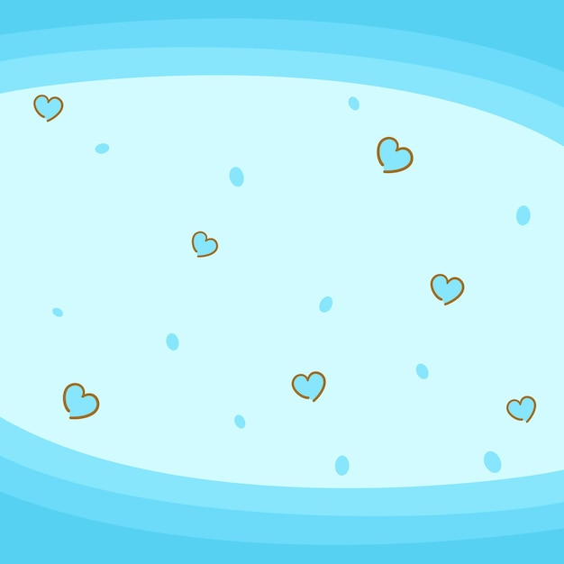 El fondo azul lindo con corazones Vector
