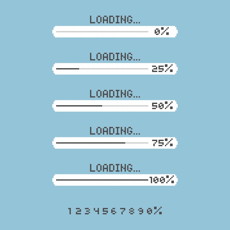 Vector un fondo azul con una línea de números que incluye la palabra porcentaje