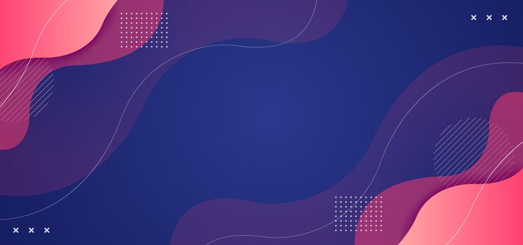Un fondo azul con líneas y círculos rosados y blancos