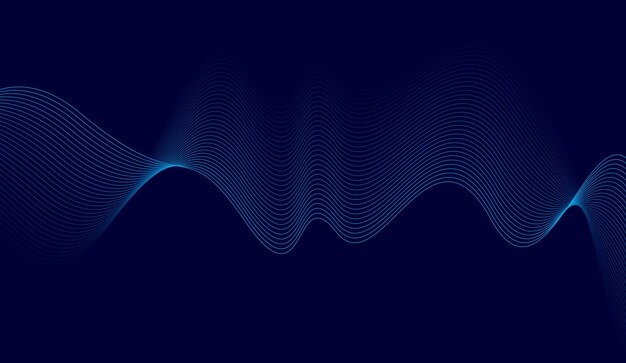 Fondo azul con líneas de onda fluidas Fondo futurista Concepto moderno