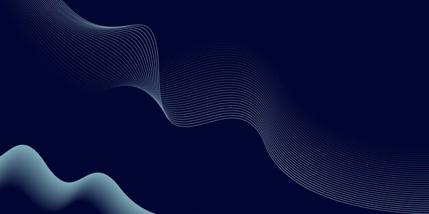 Fondo azul con líneas de onda fluidas Fondo futurista Concepto moderno