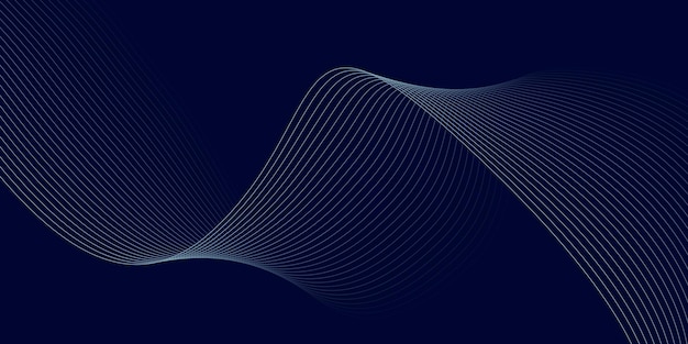 Fondo azul con líneas de onda fluidas Fondo futurista Concepto moderno