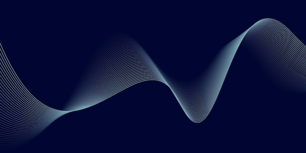 Fondo azul con líneas de onda fluidas Fondo futurista Concepto moderno