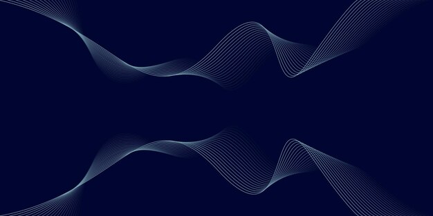Fondo azul con líneas de onda fluidas Fondo futurista Concepto moderno