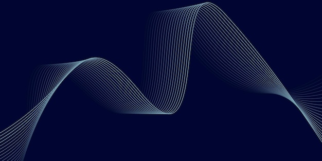 Fondo azul con líneas de onda fluidas Fondo futurista Concepto moderno