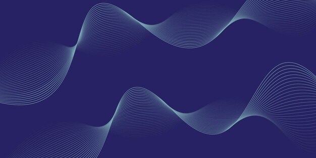 Fondo azul con líneas de onda fluidas Fondo futurista Concepto moderno