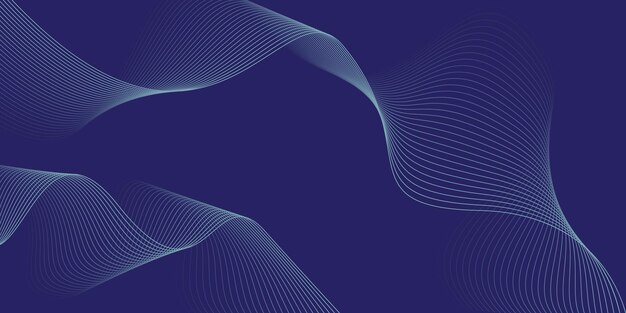 Fondo azul con líneas de onda fluidas Fondo futurista Concepto moderno