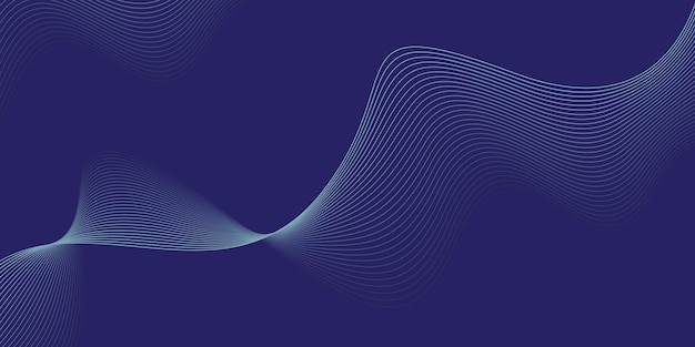 Fondo azul con líneas de onda fluidas Fondo futurista Concepto moderno