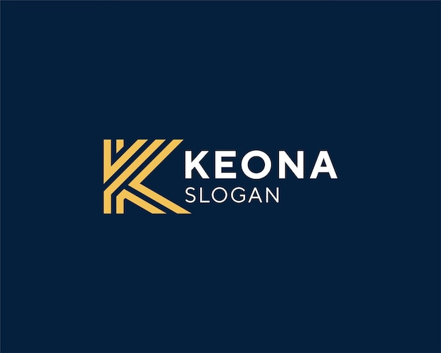 Un fondo azul con el logo de la letra k