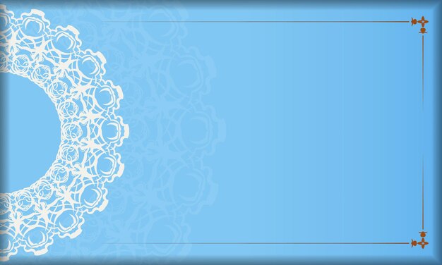 Fondo azul con lujoso patrón blanco y espacio para texto