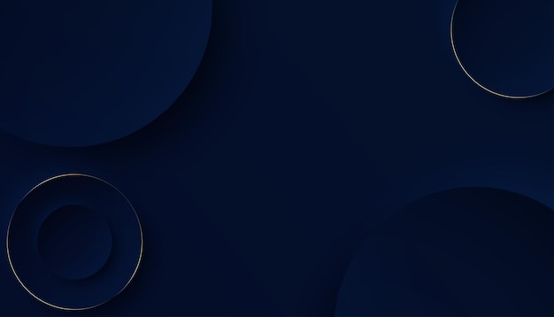 Fondo azul marino azul oscuro de lujo con círculo dorado y sombra Fondo azul oscuro con textura moderna