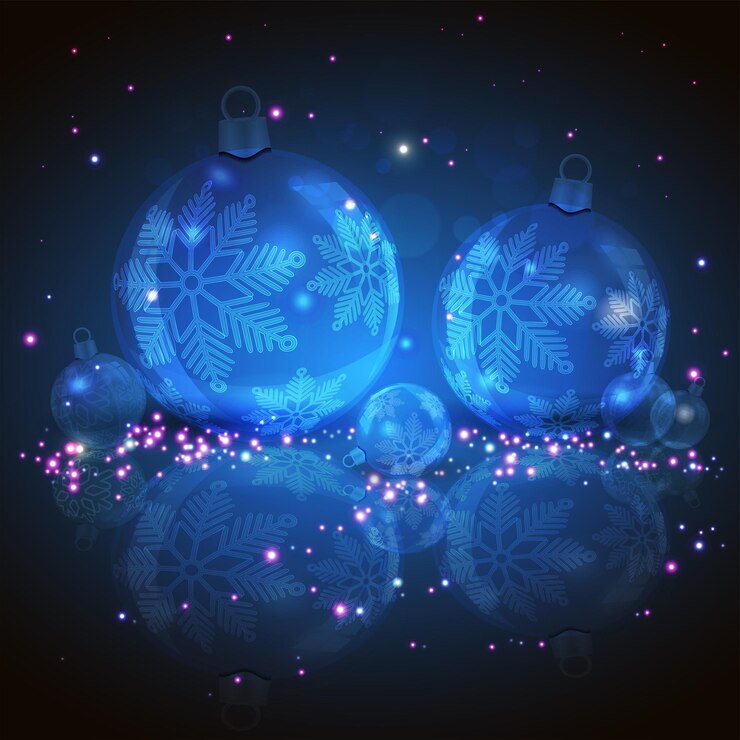 Vector fondo azul de navidad con bolas