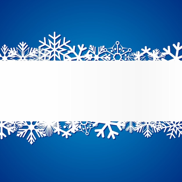 Vector fondo azul de navidad con copos de nieve