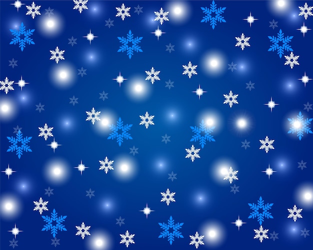 fondo azul de navidad con copos de nieve