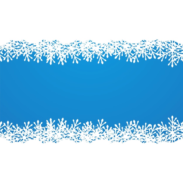 Fondo azul de Navidad con ilustración de vector de copos de nieve