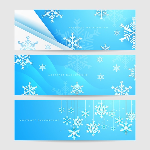 Fondo azul de navidad con nieve y copo de nieve tarjeta de navidad con ilustración de vector de borde de copo de nieve