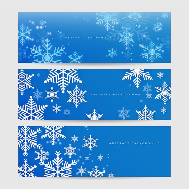 Fondo azul de Navidad con nieve y copo de nieve Tarjeta de Navidad con ilustración de vector de borde de copo de nieve