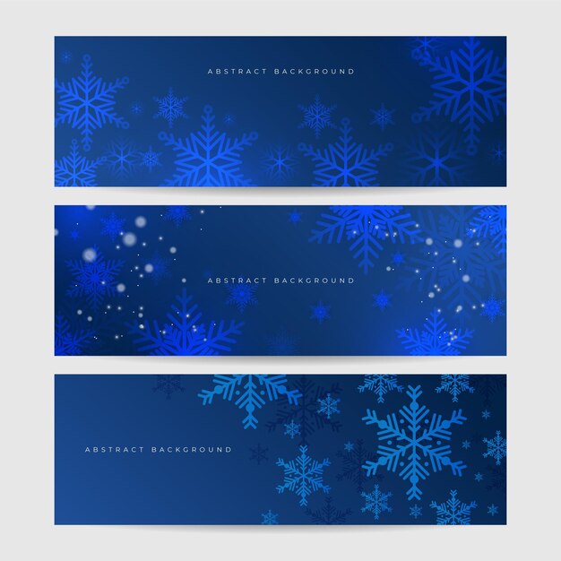 Fondo azul de Navidad con nieve y copo de nieve Tarjeta de Navidad con ilustración de vector de borde de copo de nieve