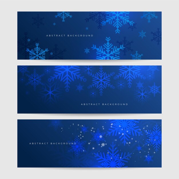 Fondo azul de navidad con nieve y copo de nieve tarjeta de navidad con ilustración de vector de borde de copo de nieve