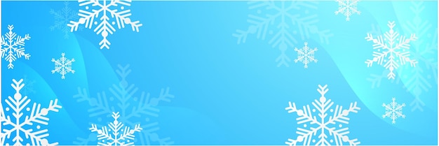 Fondo azul de navidad con nieve y copo de nieve tarjeta de navidad con ilustración de vector de borde de copo de nieve