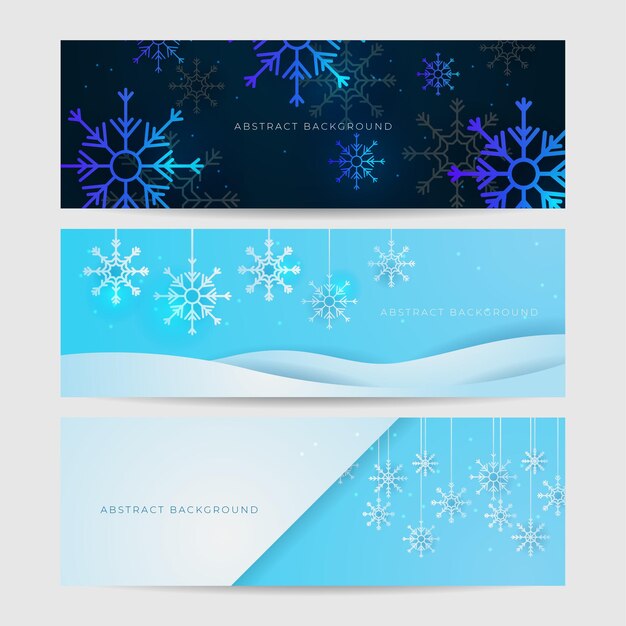Fondo azul de Navidad con nieve y copos de nieve