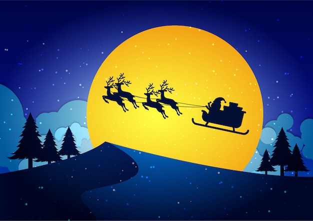 Vector fondo azul navideño con santa claus