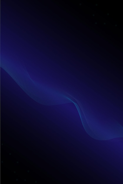 Fondo azul y negro con gráficos futuristas de onda de arte de línea de degradado azul con diseño digital de concepto de tecnología de onda de sonido con plantillas modernas de cubierta monocromática
