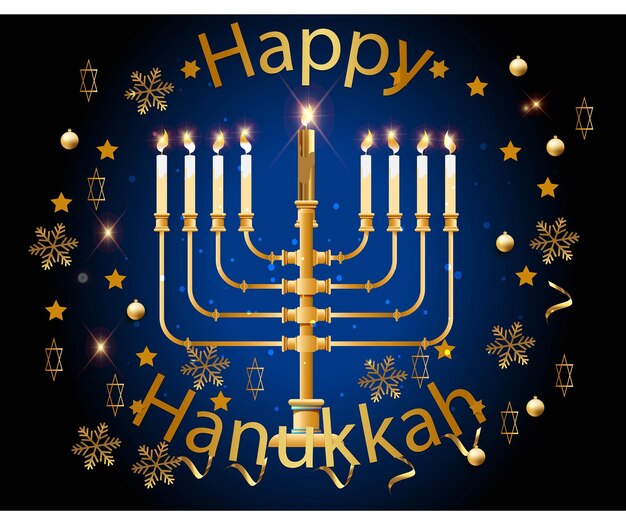 El fondo azul y negro de Hanukkah