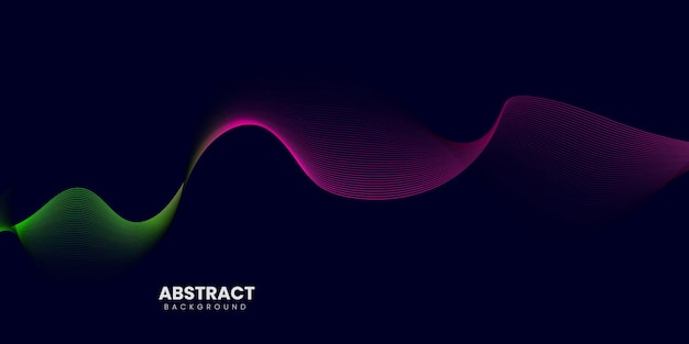 Un fondo azul con una ola púrpura y las palabras abstractas en él