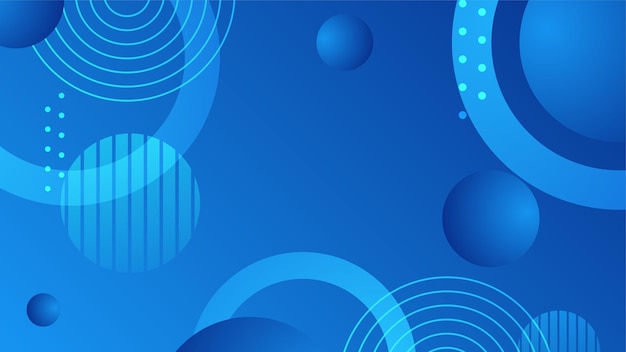 Fondo azul oscuro abstracto con formas geométricas circulares Ilustración vectorial