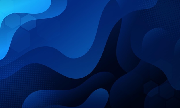 Fondo azul oscuro abstracto con formas onduladas adecuado para carteles de folletos de sitios web