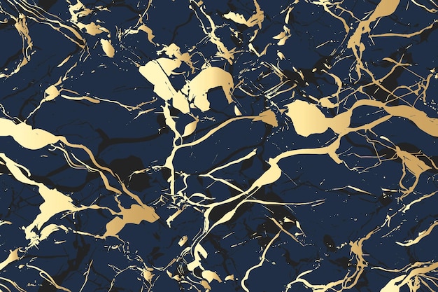 Fondo azul oscuro abstracto con lámina dorada Textura de piedra artificial ágata falsa de moda con mármol