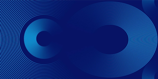 Fondo azul oscuro Abstracto líneas geométricas brillantes líneas de círculo de gradiente azul brillante moderno