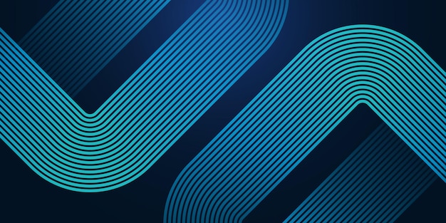 Fondo azul oscuro abstracto con líneas geométricas brillantes