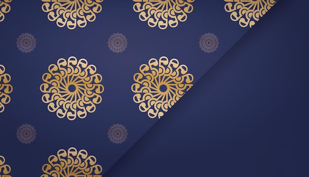 Fondo azul oscuro con adornos de oro abstracto para el diseño debajo de su logotipo