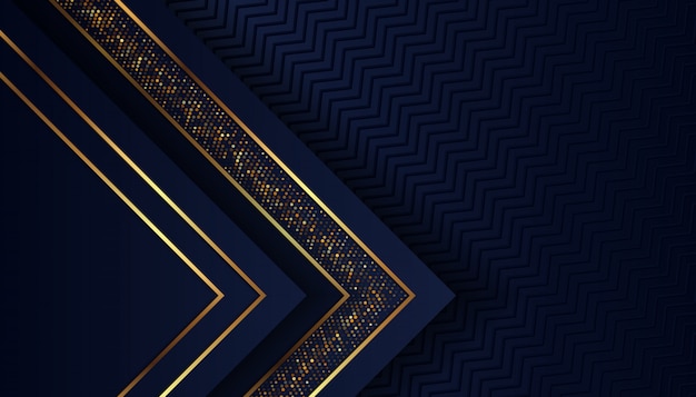 Fondo azul oscuro de lujo con puntos dorados brillantes
