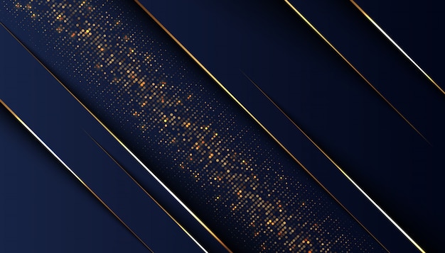 Fondo azul oscuro de lujo con puntos dorados