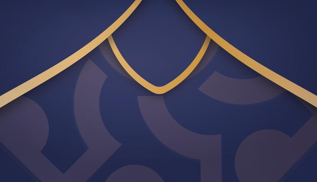 Fondo azul oscuro con patrón dorado abstracto para diseño bajo el texto