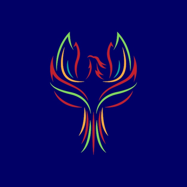 Un fondo azul con un pájaro y la palabra fénix.
