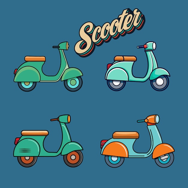 un fondo azul con la palabra scooters en él
