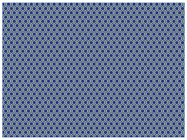 un fondo azul con un patrón de círculos y la palabra en azul