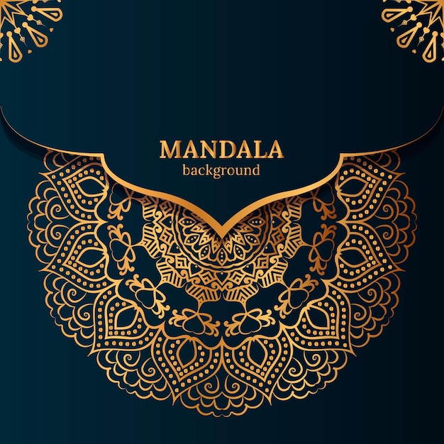 Un fondo azul con un patrón dorado y las palabras manda
