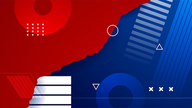 Fondo azul y rojo abstracto