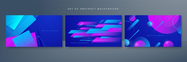 Fondo azul y rosa abstracto con formas geométricas dinámicas y formas de movimiento de velocidad