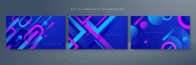 Fondo azul y rosa abstracto con formas geométricas dinámicas y formas de movimiento de velocidad