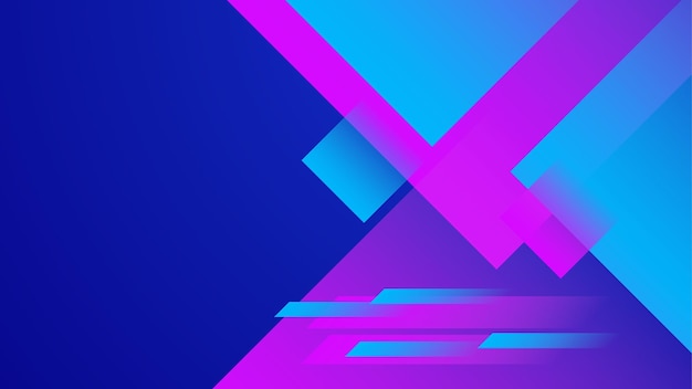 Fondo azul y rosa abstracto con formas geométricas dinámicas y formas de movimiento de velocidad