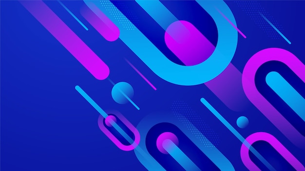 Fondo azul y rosa abstracto geométrico mínimo Diseño de círculos y líneas Plantilla de negocio techno de moda para fondo de banner de papel tapiz o aterrizaje