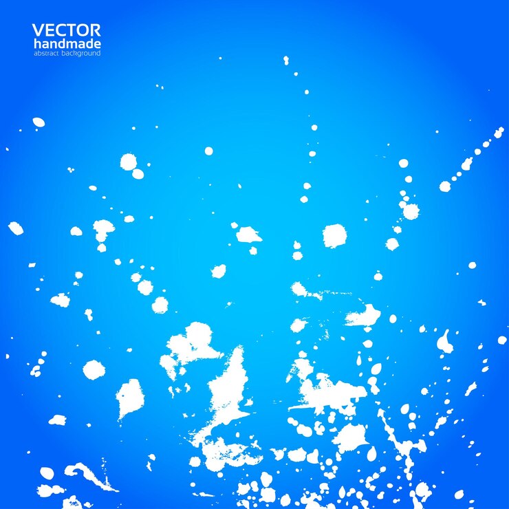 Vector fondo azul con salpicaduras de pintura blanca