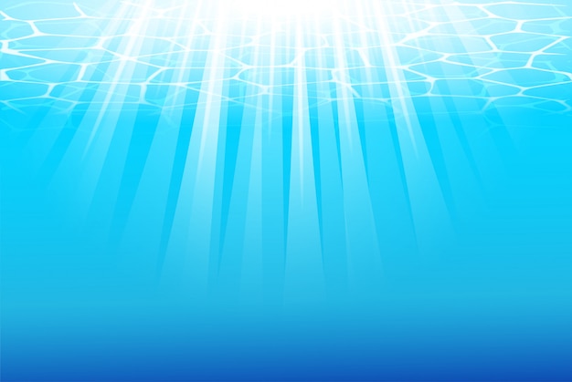 Fondo azul submarino con rayos de sol